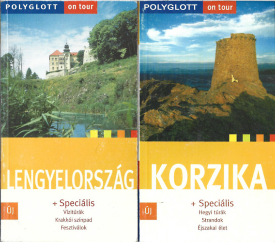 2 db Polygott on tour k�nyv, Lengyelorsz�g, Korzika