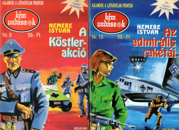 Nemere Istvn - 6 db Nemere Istvn krimi ( kmvadszok 5-10.)  Az admirlis rakti + A Kstler-akci + Az Emiliano 19 titka + Csapda a szigeten + Kmsvny a hban + gbl jtt kommand