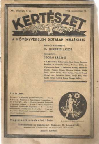 Dr. Kerekes Lajos - Kertész (A Növényvédelem Díjtalan Melléklete) XVI. évfolyam 9. sz. - 1942. szeptember