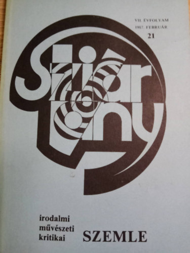 Szivrvny, irodalmi, mvszeti s kritikai szemle VII. vfolyam 21. szm 1987/2.