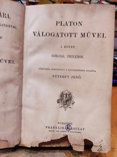 Platon válogatott művei I.- Gorgias, Philebos (Filozófiai írók tára X.)