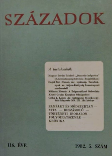 Urbán szerk.; Pál; Tilkovszky - Századok 116. évf. 1982/5.