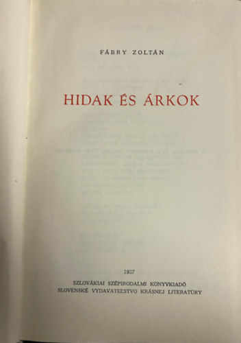 Fbry Zoltn - Hidak s rkok