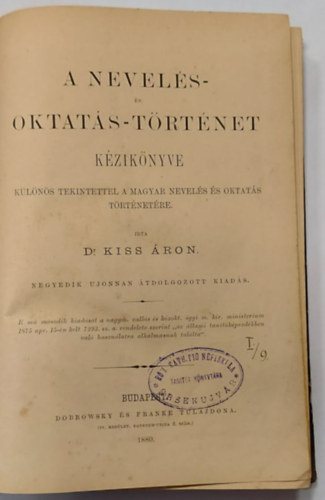Dr. Kiss ron - A nevels- s oktats-trtnet kziknyve