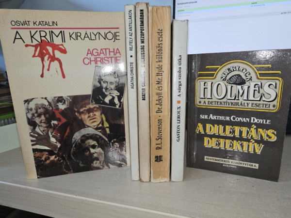 R. L. Stevenson, Gaston Leroux, Arthur Conan Doyle Agatha Christie - 6db-os klasszikus krimi KNYVMENT AJNLAT: A krimi kirlynje+ Rejtly az antillkon+ Gyilkossg Mezopotmiban+ Dr. Jekyll s Mr. Hyde klns esete+ A srga szoba titka+ A dilettns detektv