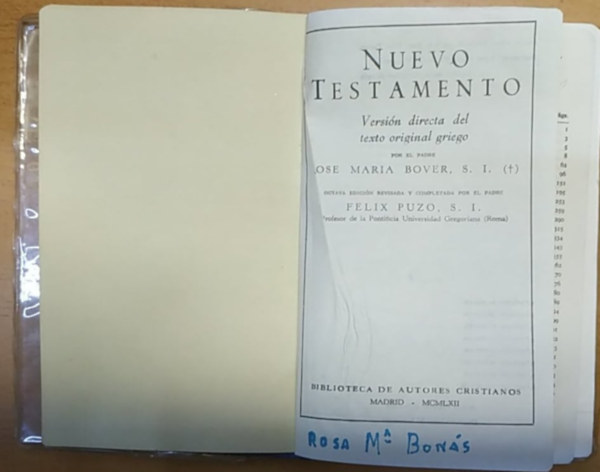 Jose Maria Bover - Nuevo Testamento - Versi�n directa del texto original griego