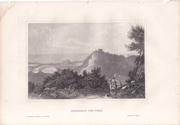 Umgegend von Cuma (Cumae �kori v�ros N�poly mellett, Olaszorsz�g, Eur�pa) (16x23,5 cm lapm�ret� eredeti ac�lmetszet, 1856-b�l)