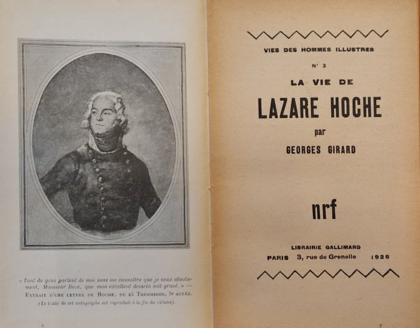Georges Girard - La vie de Lazare Hoche (Lazare Hoche lete regny francia nyelven)