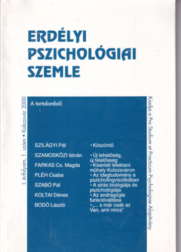 Erdlyi Pszicholgiai szemle I. vfolyam I. szm 2000