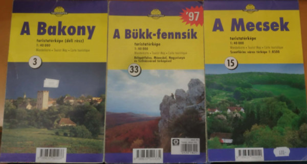 A Bakony + A Mecsek hegység + A Bükk hegység turistatérképe