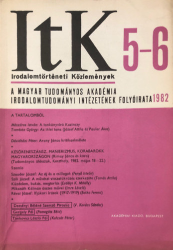 Bíró Ferenc - Irodalomtörténeti közlemények 1982. LXXXVI. 5 - 6. szám
