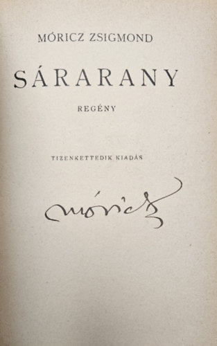 M�ricz Zsigmond - S�rarany (Al��rt)