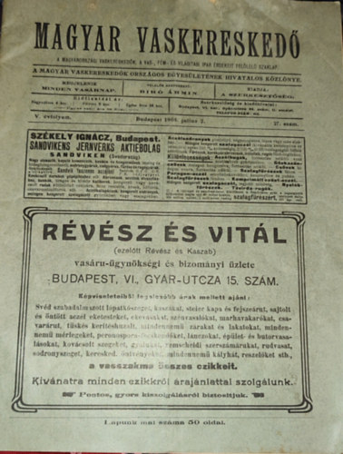 Br rmin  (szerk.) - Br rmin (szerk.) - Magyar Vaskeresked-A magyarorszgi vaskereskedk, a vas-, fm- s vilgtsi ipar rdekeit fellel szaklap