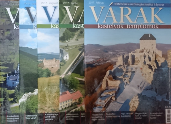 5db V�rak, kast�lyok, templomok sz�rv�nysz�m: 2017. febru�r, 2017. �prilis, 2017. augusztus, 2019. j�nius, 2019. okt�ber