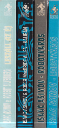 Robert Silverberg, Roger MacBride Allen Isaac Asimov - 4 db. Asimov sci-fi: Leszáll az éj + Kalibán + Robotváros 1-2.