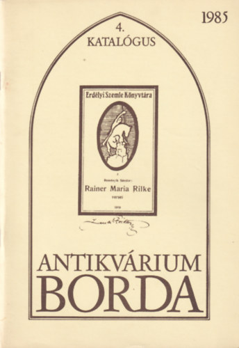 4. katal�gus - Borda Antikv�rium 1985