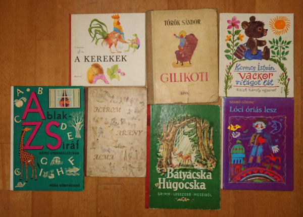 Kormos István, Török Sándor, Szabó Lőrinc, Grimm testvérek V. Szutyejev - 6 klasszikus mesekönyv ajándék Ablak-Zsiráffal: Kerekek, Vackor világot lát, Gilikoti, Három arany alma, Lóci óriás lesz, Bátyácska, húgocska + ajándék Ablak-Zsiráf