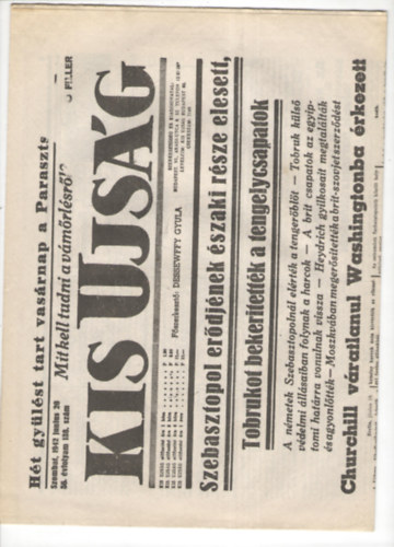 Kis ujs�g 56. �vfolyam 138. sz�m (1942 j�nius 20.)