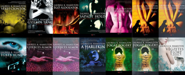 Laurell K. Hamilton - 11 db Anita Blake, vámpírvadász 14 kötetben: Véres csontok + Gyilkos tánc + Égő áldozatok + Sápadt Hold + Obszidián Pillangó + Leláncolt Nárcisszusz I-II. + Égkék bűnök + Lidérces álmok I-II. + A Harleki