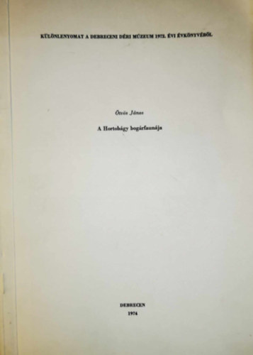 Ötvös János - A Hortobágy bogárfaunája