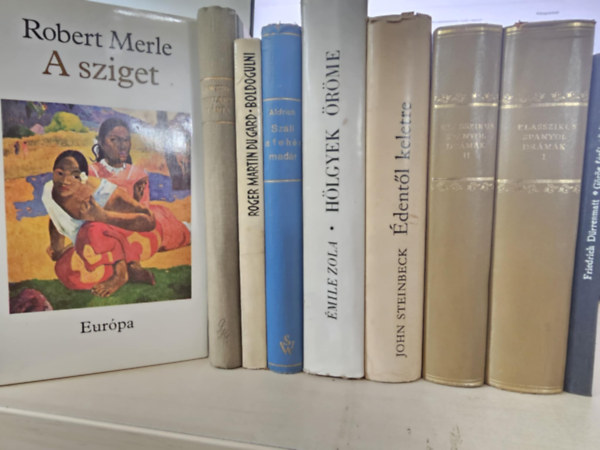 Stefan Zweig, Roger Martin Du Gard, B. S. Aldrich, Emil Zola, John Steinbeck, Friedrich D�rrenmatt Robert Merle - 7 db vil�girodalom, K�NYVMENT� AJ�NLAT: A sziget+ Stuart Maria+ Boldogulni+ Sz�ll a feh�r mad�r+ H�lgyek �r�me+ Klasszikus spanyol dr�m�k I-II+ G�r�g f�rfi g�r�g n�t keres