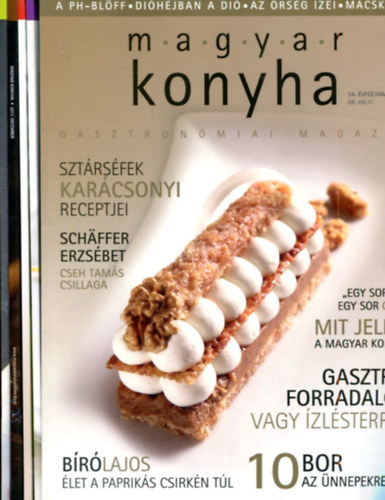 Vinkó József főszerkesztő - 5 db magyar konyha - gasztronómiai magazin (karácsonyi és téli számok)