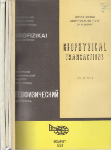 Sz. Kilényi Éva (szerk.) - Geofizikai Közlemények - Geophysical Transactions Vol. 29/1-4.