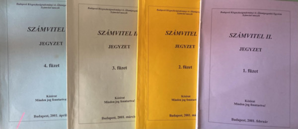 Sz�mvitel II.- Jegyzet - 1-4. f�zet (4 db jegyzet)
