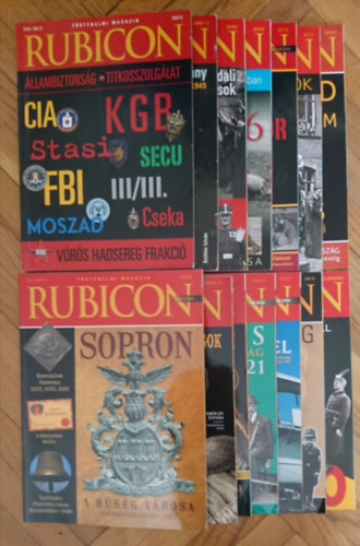 14 db Rubicon Magazin (szrvnyszmok): 2007/3, 2009/1-2, 2010/3, 2010/9, 2011/2, 2011/7, 2012/11, 2014/8, 2019/9-10, 2019/12, 2021/12, 2022/1, 2011/2 klnszm, 2010/2 klnszm