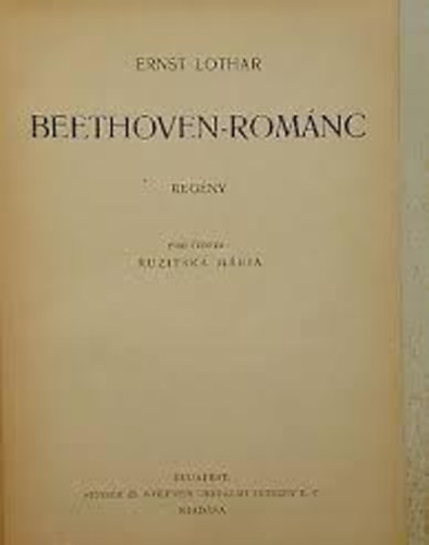 Ernst Lothar - Beethoven-rom�nc