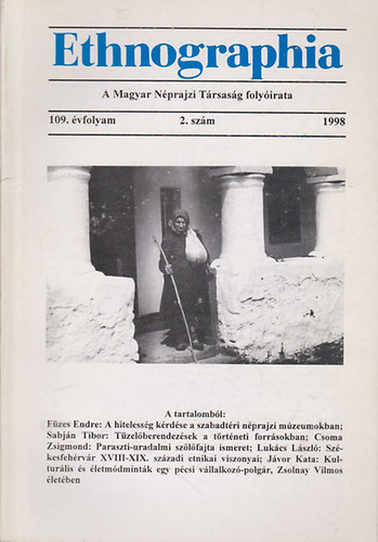 Lukcs Lszl  (Szerk.) - Ethnographia - a Magyar Nprajzi Trsasg folyirata 1998. 2. szm (109. vf.)