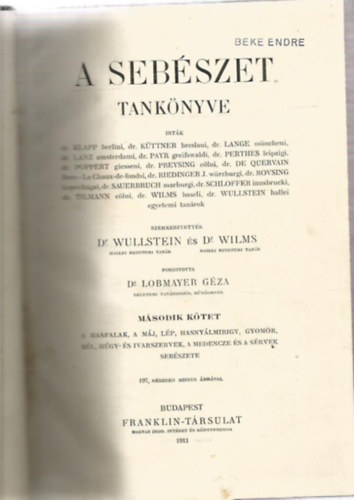 Dr. Wullstein - Dr. Wilms - A sebészet tankönyve II.