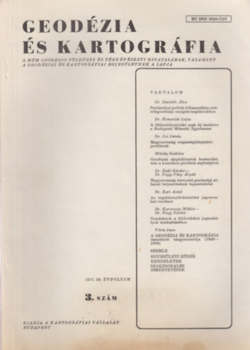 Dr. Jo Istvn  (szerk.) - Geodzia s Kartogrfia 1977/3. szm