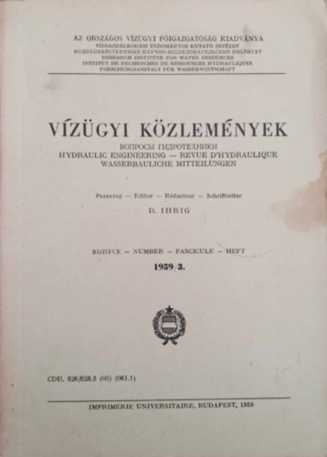 Ihrig Dnes  (szek.) - Vzgyi Kzlemnyek 1959/3.