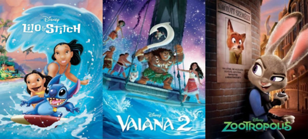 Sophie, Suzanne Francis, Natacha Godeau Koechlin - 3 db mesekönyv a Disney Klasszikusok sorozatból: Lilo és Stitch + Vaiana 2 + Zootropolis