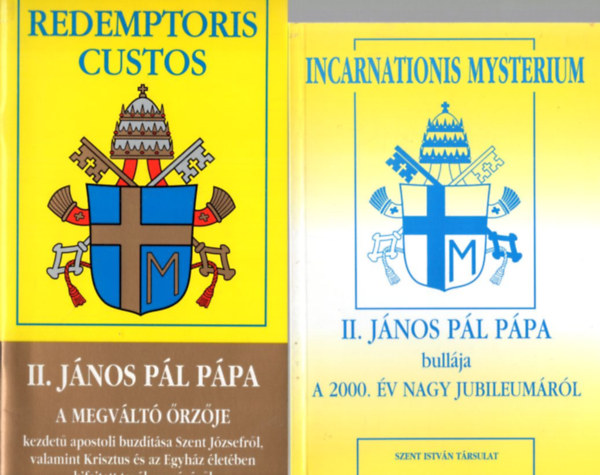 Diós István - 3 db pápai könyv: XVI.Benedek pápa az Isten szeretet kezdetű enciklikája + II. János Pál pápa - A megváltó őrzője + II. János Pál pápa bullája a 2000. év nagy jubileumáról