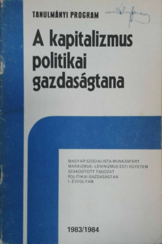 A kapitalizmus politikai gazdas�gtana 1983/1984 - Tanulm�nyi program