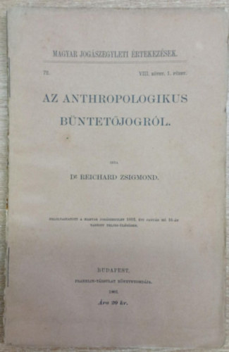 Az Anthropologikus büntetőjogról