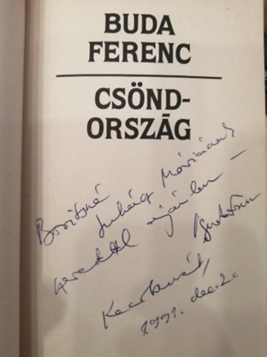 Buda Ferenc - Csöndország (Dedikált)