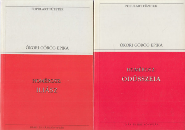 Homérosz - 2 db kötet a Populart Füzetek sorozatból: Ókori görög epika: Iliász + Odüsszeia