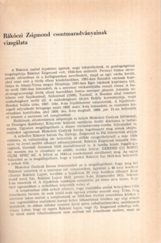 Sa�d Andor - R�k�czi Zsigmond csontmaradv�nyainak vizsg�lata - K�l�nlenyomat