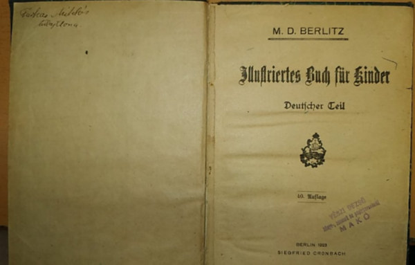 M. D. Berlitz - Illustriertes Buch fr Kinder (Siegfried Cronbach)