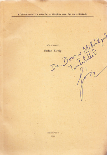 S�s Endre - Stefan Zweig (Dedik�lt)