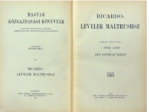 Ricardo - Levelek Malthushoz