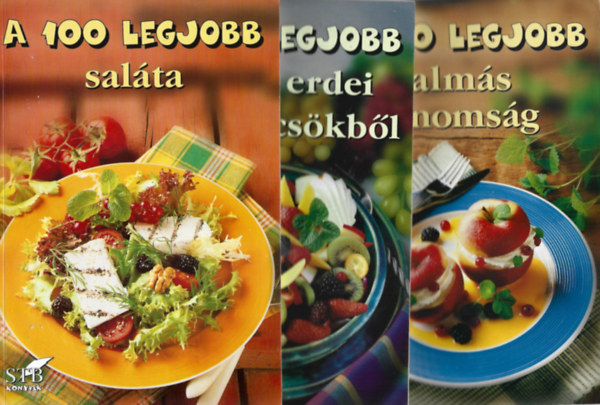 3 db szakcsknyv, A 100 legjobb salta, A 100 legjobb recept erdei gymlcskbl, A 100 legjobb alms finomsg