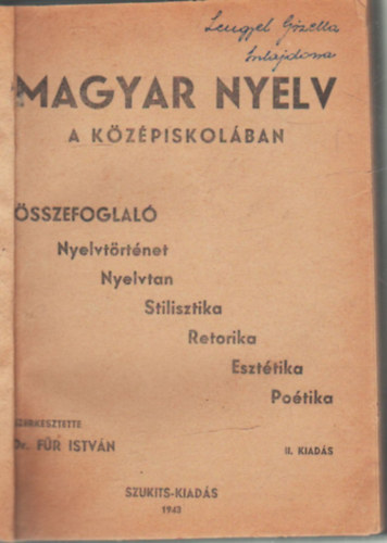 DR. Fr Istvn - Magyar nyelv a kzpiskolban- sszefoglal