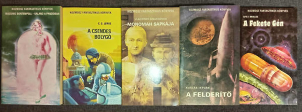 C. S. Lewis, Vlagyimir Szavcsenko, Kaszás István Kasztovszky Béla, Apáti Miklós Massimo Bontempelli - (5db) Kozmosz Fantasztikus Könyvek könyvcsomag: Kaland a panzióban / A csendes bolygó / Monomah sapkája / Kétszemélyes világ - A felderítő / A fekete gén