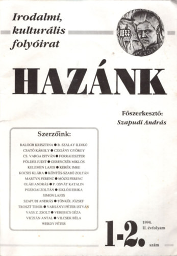 Szapudi András - Hazánk - Irodalmi, kulturális folyóirat 1994. II. évfolyam 1-2. szám
