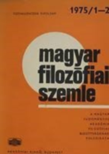 Mai filozófiai szemle 1975/1-2