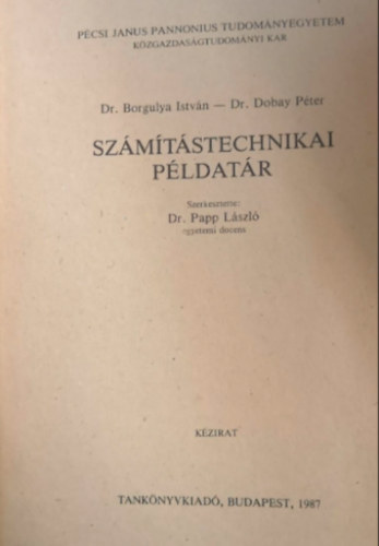 Dr. Dobay Péter Borgulya István - Számítástechnikai példatár